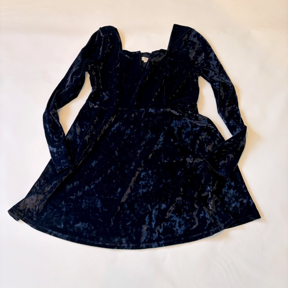 Aeropostale Navy Blue Velvet Velour Mini Dress Size XL